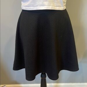 Basic  Black Skirt textured skater skirt